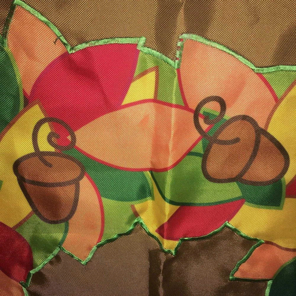 Welcome Flag Yard Garden Decor BJ Lantz Fall Autumn Harvest Leaf Wreath Signed